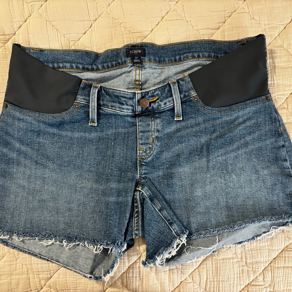 J. Crew Blue Denim Maternity Shorts